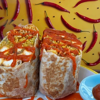 Breakfast Masala Egg burrito